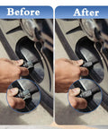 Before and after comparison of 32 Pieces Double Seal Valve Stem Caps For High Pressure Tires Metal Flow Through Air Caps installation.