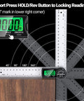 Close-up of Hassle Free Rechargeable Digital Angle Finder With Type C Charging Auto Shut Down showing 90.00° reading on display.