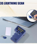 Handheld RFID Card Reader And Writer 125KHz For T5577 And EM4305 Dope Compact Cloner with white card and blue keychain