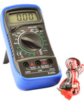 Digital Multimeter XL830L with leads, AC/DC voltage, current, resistance measurement, blue casing
