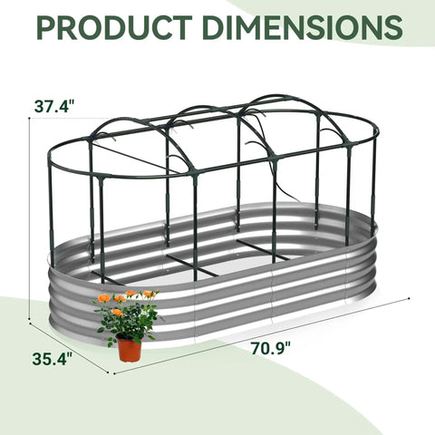 Raised Garden Bed With Self Watering System For Easy Outdoor Growing 6x3x1 Ft Elevated Planter Boxes With Mesh Cover Ideal For Vegetables