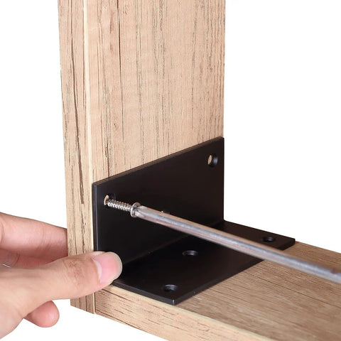 Installing 8 Pack Iron 4 Inch L Right Angle Brackets With Screws For Wood Shelves Cabinets And Furniture 4 Inch By 2 Inch
