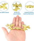 Hand holding French Provincial Vintage Drawer Pulls 5 Inch Cabinet Handles, gold finish, zinc alloy, leaves pattern, 4 pieces