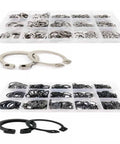 Pro Grade Heavy Duty Snap Ring Kit 500 To 900 Pieces, M5 Through M20 External Circlips, C Type Retaining Rings, stainless steel case