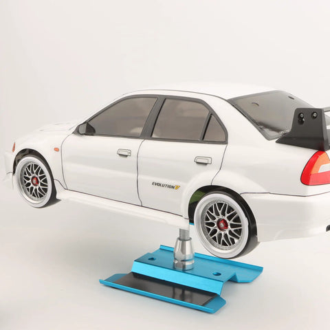 1/10 Scale RC Drift Tires 4 Pack On Road Wheels With 12mm Hex Hubs Beefy Hard Plastic Grip For Traxxas 4Tec 2.0 3.0 Tamiya TT01 XV01 Kyosho WR8 HPI Touring Cars on white RC car model