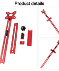 Heavy Duty Aluminum Alloy Router Circle Cutting Jig And Milling Groove Bracket Base Plate Fixture For Woodworking Cabinets Hardware, assembled red aluminum router circle jig with ruler scale