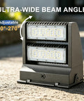 80W Rotatable LED Wall Pack Light For Outdoor Security Mega Bright 10400 Lumens At 5000K With Adjustable Heads Weatherproof