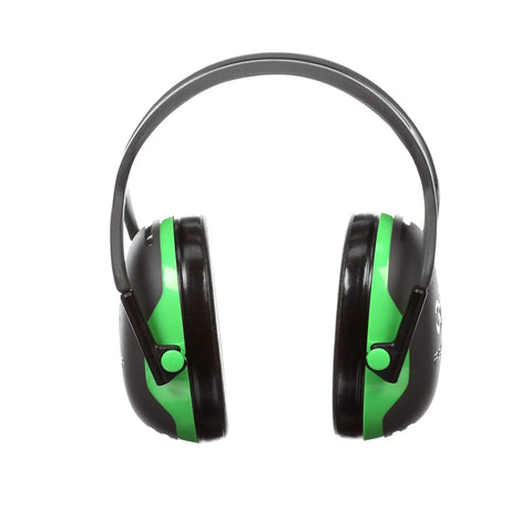 Over The Head Earmuffs X Series X1A With NRR 22 dB For Construction Manufacturing Maintenance Automotive And Woodworking Lightweight One Pair In Green And Black For All Day Comfy