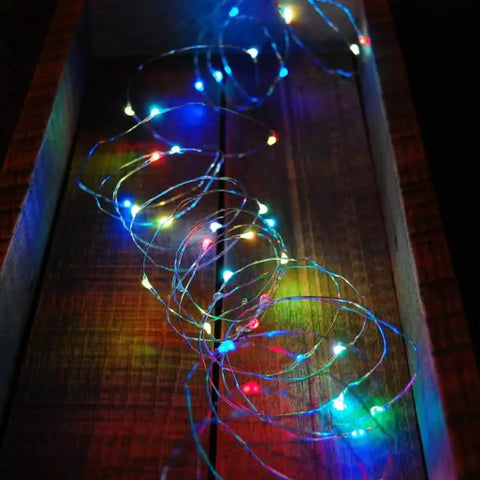 Battery Operated Fairy Lights 20 Ft 60 LEDs Silver Wire Waterproof Indoor Outdoor Decor Multi Color For Bedroom Yard Christmas Ambience