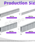 No Sweat 1609 Piece Pneumatic Staple And Nail Bundle Featuring 18 Gauge Narrow Crown Staples, sizes of 400 pcs shown.