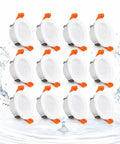 Ultra-Thin 2in Recessed Lighting Kit Panel Lights For Ceiling Installation, displayed in a water setting with 12 units.