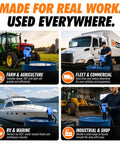 Heavy Duty Electric Drum Pump Blasts Through Fluids At Five Gallons Per Minute used in agriculture, commercial, marine, and industrial settings.