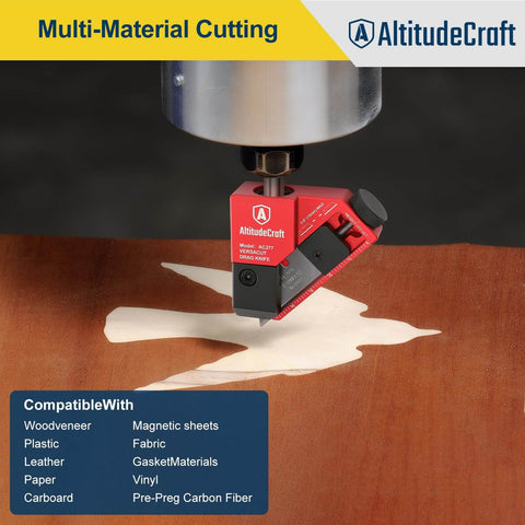 Pro Grade Precision Drag Knife Three Eighths Inch Shaft For CNC Router With Adjustable Depth and Dual Bearings cutting material