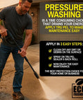 Man using pressure washer on concrete surface applying Concentrated Silane Siloxane Water Repellent For Concrete Brick And Masonry Surface Sealer Low Voc Penetrating Formula Big Time Protection That Holds Up Through Rough Days.