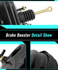 Detailed view of Straight Shooter Vacuum Power Brake Booster Fits Jeep Wrangler Liberty Dodge Nitro 2007 Through 2012 with black finish.