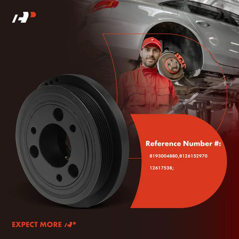 Engine Harmonic Balancer Crankshaft Pulley Compatible With 2012-2019 Jeep Grand Cherokee, includes reference numbers.