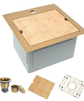 Gold Bar Sink 17 By 17 Inches, Drop In And Top Mount Bar And Prep Sink, 16 Gauge Stainless Steel, Small RV And Camper Van Sink