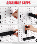 Assembly steps for Go To Pegboard Screwdriver Holder And Tool Organizer For Garage Shop Walls Curved Slot Design.