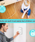 Adult using 55 Pack Outlet Covers With Hidden Pull Handle Baby Proofing Plug Covers 3 Prong Child Safety Socket Covers