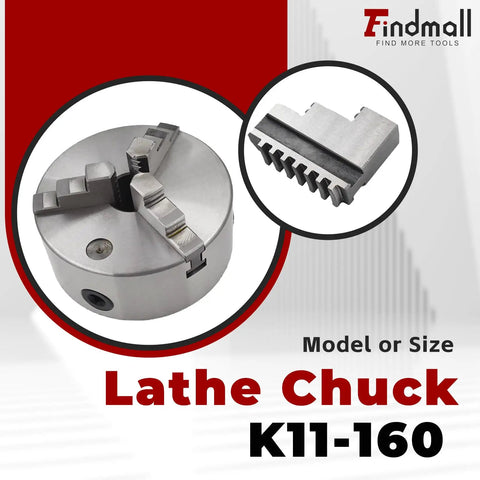 6 Inch Lathe Chuck 160mm CNC 3-Jaw Self-Centering Lathe Chuck With Internal And External Jaw Sets, Cast Iron Body And Semi-Steel Build