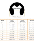 Size chart for External Retaining Rings Set, 100 Pcs, 1.5mm E Clip Circlips For Valves And Electrical Appliances, 65Mn steel