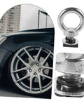 T Slot Roof Rack Eye Bolt Kit 4 Piece Tie Down Anchor Set For Tent Accessories Heavy Duty Gear And Luggage Secure Mounting On Most Roof Racks Beefy Stainless Steel stainless eye bolt on T-slot roof rack, 304 steel, close-up