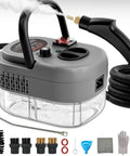 Handheld Steam Cleaner With Fast 15 Second Heat Up, 2500W High Temp Steam Up To 221F, 3 Bar Pressure, 1.4L Tank, Includes 10 Accessories