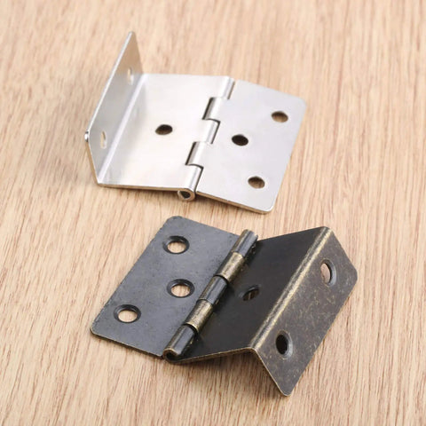 Antique Bronze Three Folding Hardware Hinges Set For Doors Cabinets And Small Chests, 2 Hinges With 12 Screws, Durable Zinc Alloy Box Hinge