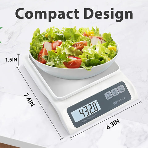 0.1g Precision Digital Kitchen Scale For Meal Prep And Calorie Counting, Great For Baking And Espresso Coffee with salad bowl