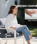 Fade Resistant Outdoor Chair Cushions Set Of 4, 24x24 Deep Seat Patio Cushions For Chairs And Sofas, Quick Drying Fabric in use