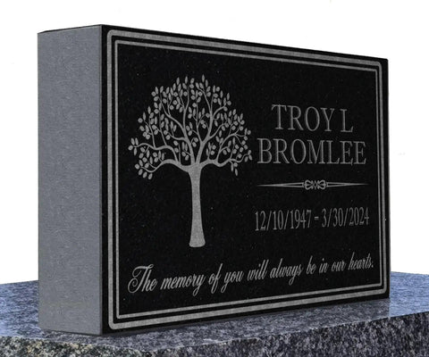Personalized Granite Memorial Stone For Grave Decor Outdoor Tree Of Life Memorial Plaque Custom Cemetery Marker To Honor Loved One