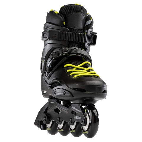 Unisex Adult Fitness Inline Skates For Urban Cruising With Molded Boot, All Day Comfort, Vented Design, Black and Neon Yellow