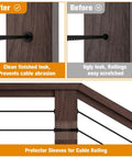 Before and after of Durable Built To Last Cable Railing Protector Sleeves 50 Pack T316 Marine Grade Stainless Steel for wood posts.