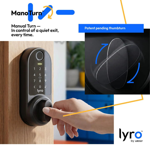 Smooth Zero Drama Keyless Entry With This Heavy Duty Wifi Smart Door Lock featuring manual thumbturn and biometric keypad.