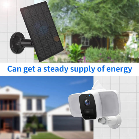 Rugged IP65 Waterproof Solar Panel Kit for Security Cameras, adjustable mount, outdoor setting under sunny sky