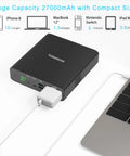 27000mAh AC 130W Portable Laptop Charger With TSA Approval All In One On The Go Power Bank charging MacBook