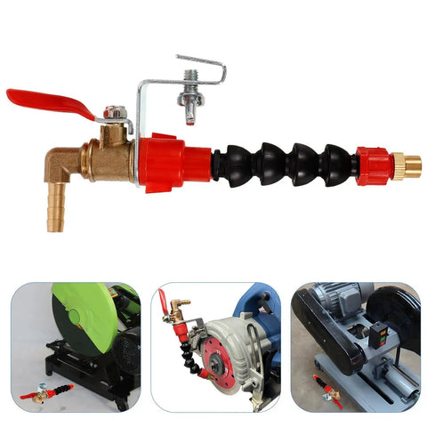 Pro Grade Angle Grinder Coolant Sprayer System Featuring Badass Stainless Steel Mist Nozzle for easy water control on cutting tools.