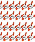 Twenty Four Pack Of Heavy Duty Six Inch Spring Metal Clamps With 2.5 Inch Jaw Opening, Nickel Plated Steel for various uses.