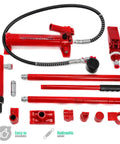 4 Ton Porta Power Hydraulic Ram Kit for Auto Body Repair Frame Straightening and Lifting Heavy Duty Auto Shop Set