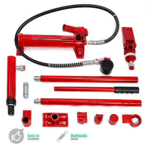 4 Ton Porta Power Hydraulic Ram Kit for Auto Body Repair Frame Straightening and Lifting Heavy Duty Auto Shop Set