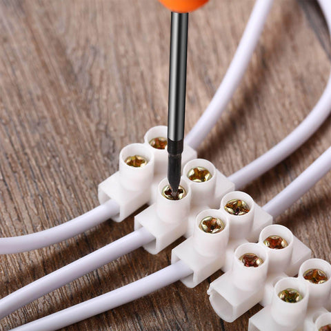 12-Position Dual Row White Screw Terminal Block Set 10 A 380 V Wire Connector Electrical Barrier Block for small projects