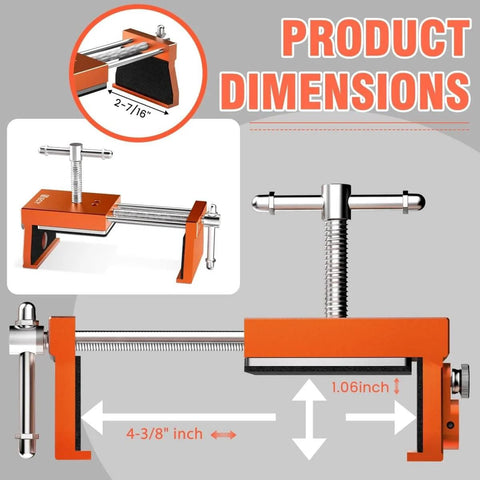Two Pack Cabinet Clamps for Face Frame Alignment Tool Built From Anodized Aluminum Alloy Professional Grade Installation Clamps for Woodworking and DIY Projects Adjustable Jaw Width From 2 Inches to 4-3/8 Inches Rust Resistant product dimensions view
