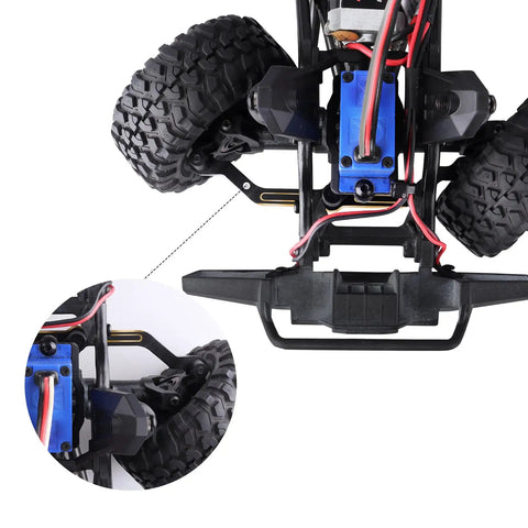 Traxxas 1 18 Scale Brass Steering Link Upgrade for TRX4M TRX4MT RC Crawler installed view with detailed close-up