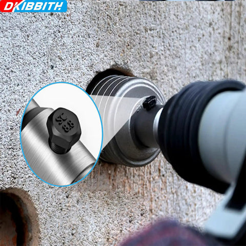Heavy Duty 3 Inch Concrete Hole Saw Kit With 75mm Tungsten Steel Core Bit drilling into cinder block wall