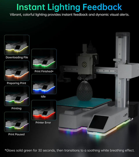 Heavy Duty Led Status Display For Bambu Lab A1 Mini 3D Printer Dynamic Color Lighting With Instant Print Tracking And Clean Plug And Play Install Make Your Printer Glow Up Smooth Moves Guaranteed