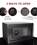 Built Tough Steel Safe Box With Sensor Light And Lock For Home Or Office, Hidden Wall Or Cabinet Mount, 0.8 Cubic Feet Security Safe