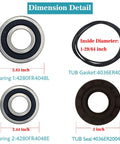 Kick Start Your Laundry Hunka Junk Setup With Smooth Abec Five Bearings And Heavy Duty Twin Lip Gasket To Squash Dang Loud Vibrations And Halt Water Leaks On Lg Kenmore Washers showing dimension details of ABEC 5 bearings and tub gasket.