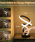 Lit Handmade Spiral LED Table Lamp With Dimmable Touch Control 10 RGB Color Modes Black Frosted Finish changing brightness