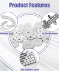 Heavy Duty Fender Washers Assortment Kit in 304 Stainless Steel, Flat Washers Set shown with smooth edges and multiple sizes
