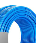 Beefy Blue Air Hose Polyurethane Tubing Anti Kink Strong Air Flow High Powered Works For Compressor Needs All Day Fits Eight MM Size Connections For Pro Work In Any Garage Good coiled blue polyurethane air hose tubing